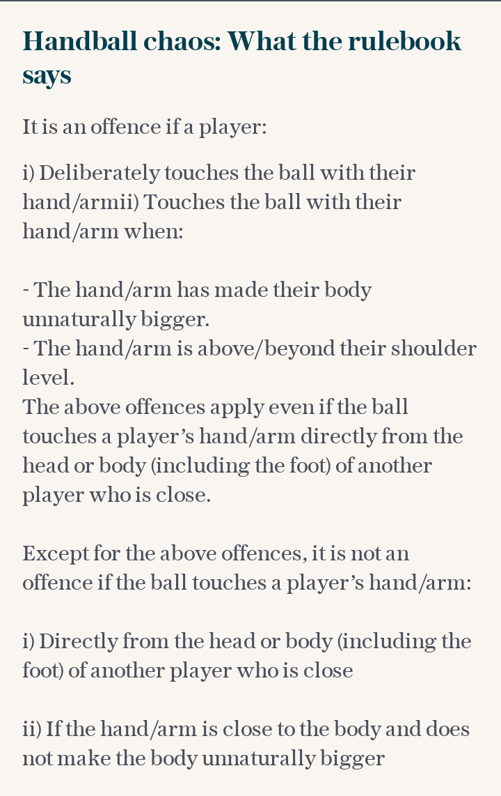 What the handball law says