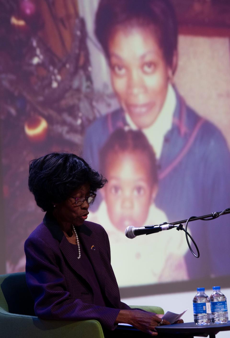 Patricia Bethel shares her story about her daughter during the Black Tennessee Voices program at the National Museum of African American Music in Nashville , Tenn., Thursday, Sept. 21, 2023.