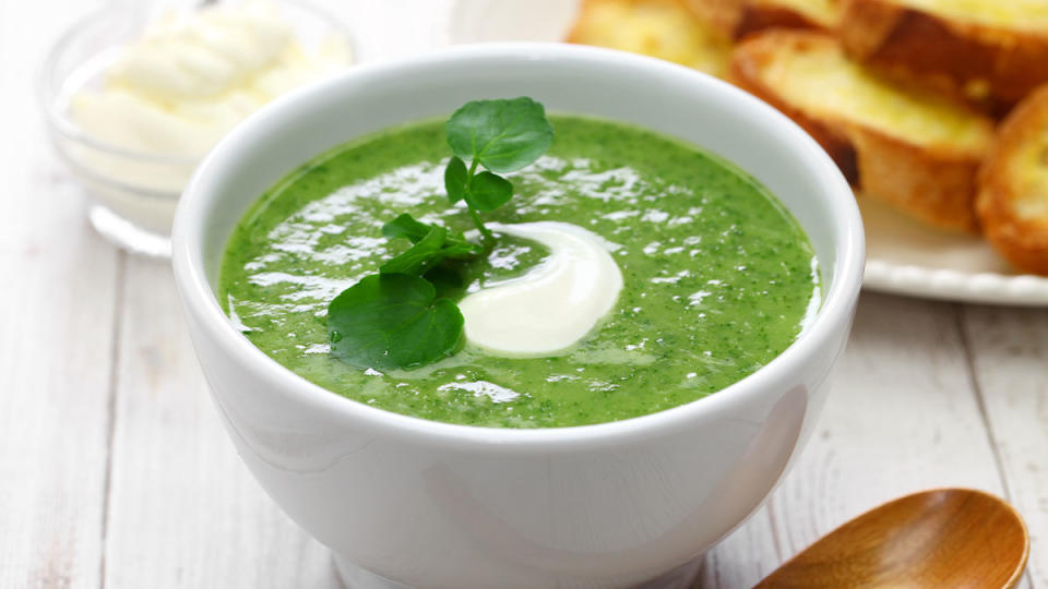 Bowl of watercress soup