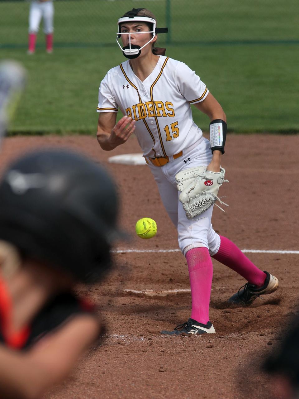 Brooke Mannon delivers a pitch during West Jefferson’s 9-1 win over North Union in a Division III district final Saturday at Pickerington Central.