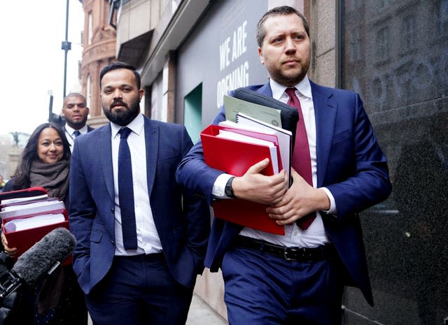 Azeem Rafiq, left, arrives for the second day of the CDC panel hearing 