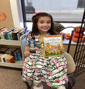 Austyn Ordonez with her bookmark. Photo: Beaver County Pioneer Library.