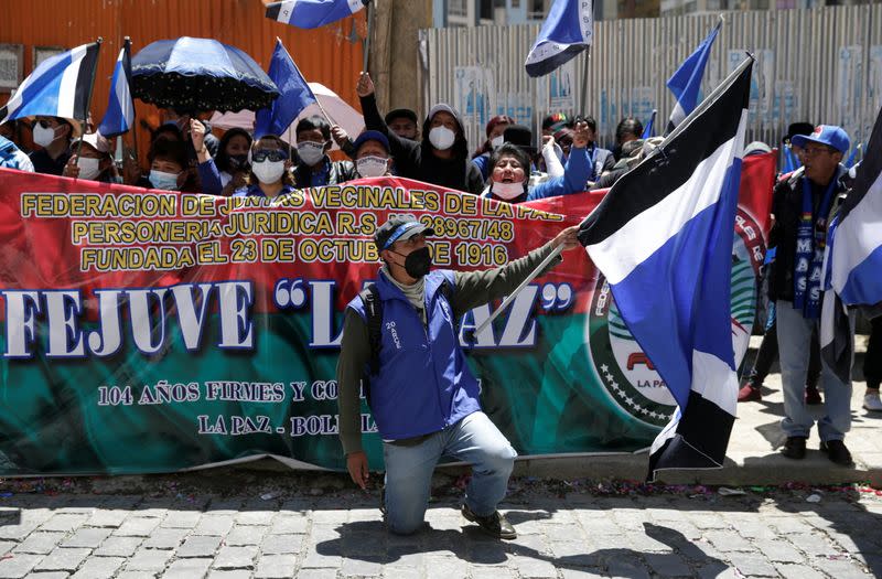 Supporters of the MAS party attend a rally in La Paz