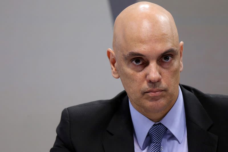 FILE PHOTO: Brazil's Justice Minister Alexandre de Moraes, nominee of Brazil's President Michel Temer to be the next Supreme Court Justice, looks on during a session of the Committee on Constitution and Justice of the Senate in Brasilia