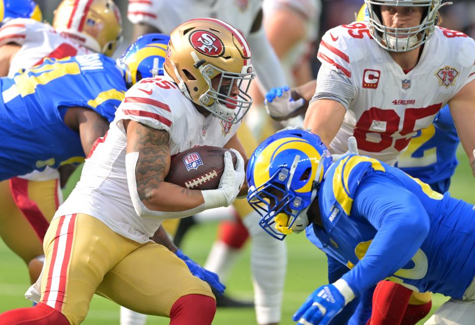 The Los Angeles Rams are favored to beat the San Francisco 49ers in the NFC Championship Game.