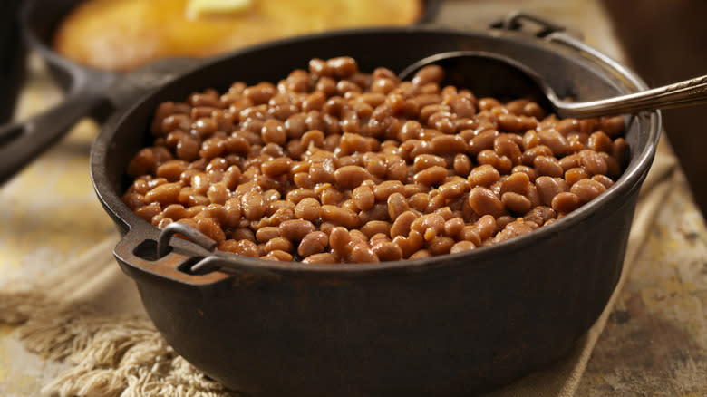 Pot of baked beans