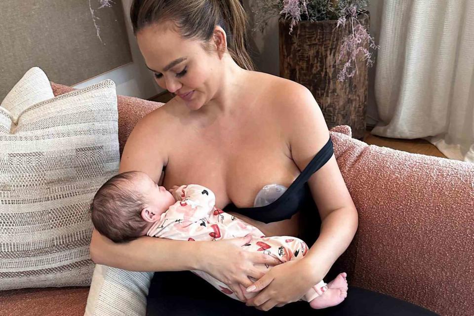 Chrissy Teigen/ Instagram Chrissy Teigen nursing baby Esti