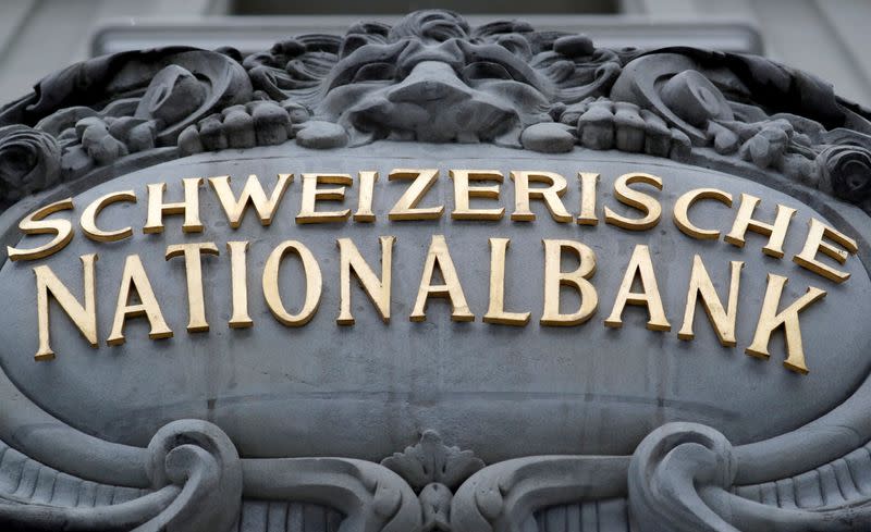 FILE PHOTO: Swiss National Bank logo is pictured in Bern