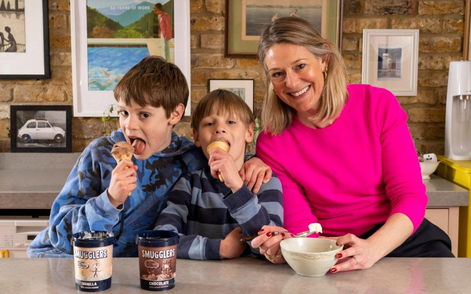 Lucy Denyer with her sons - Andrew Crowley