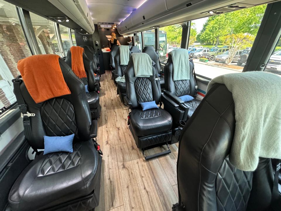 shot inside the streamliner luxury bus