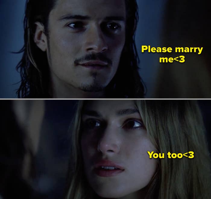 Orlando and Keira in the first "Pirates" movie