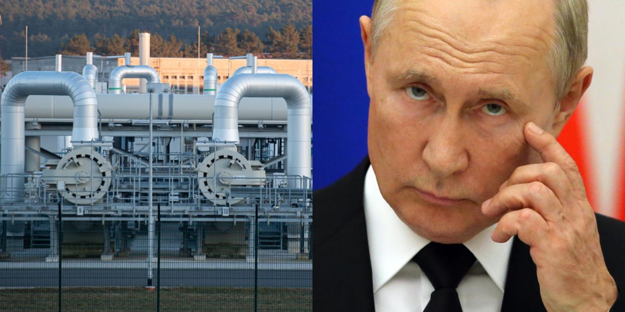 Nord Stream 2 pipeline in Lubmin, Mecklenburg-Western Pomerania; Vladimir Putin