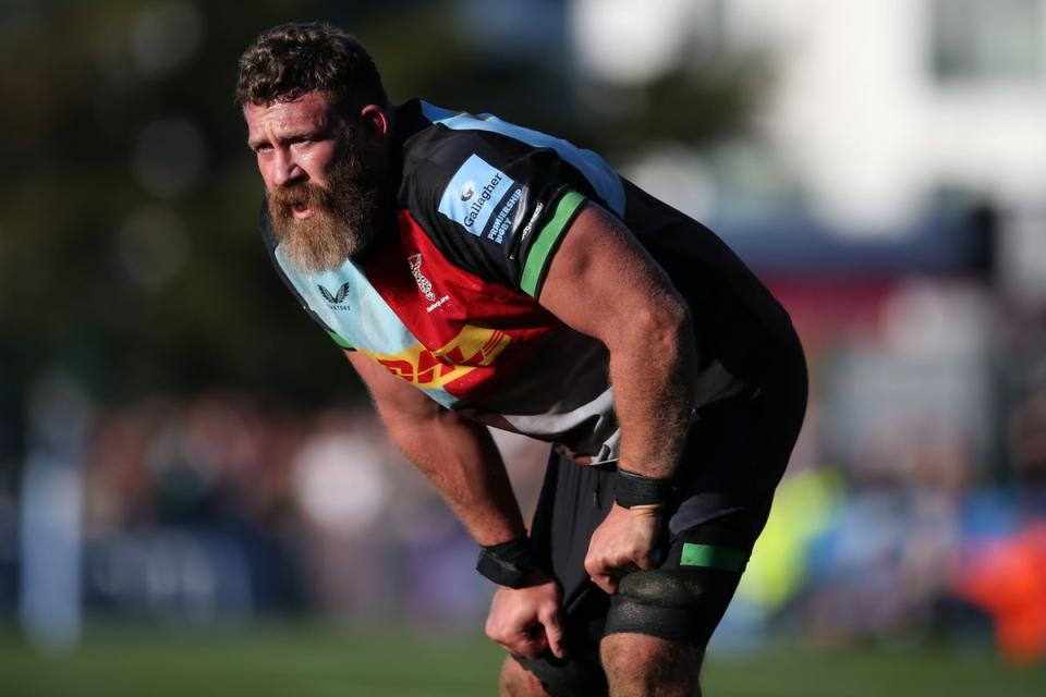 Sin-bin error: Harlequins lock Irne Herbst spent only seven minutes off the pitch after a late yellow card against Bath (Getty Images)