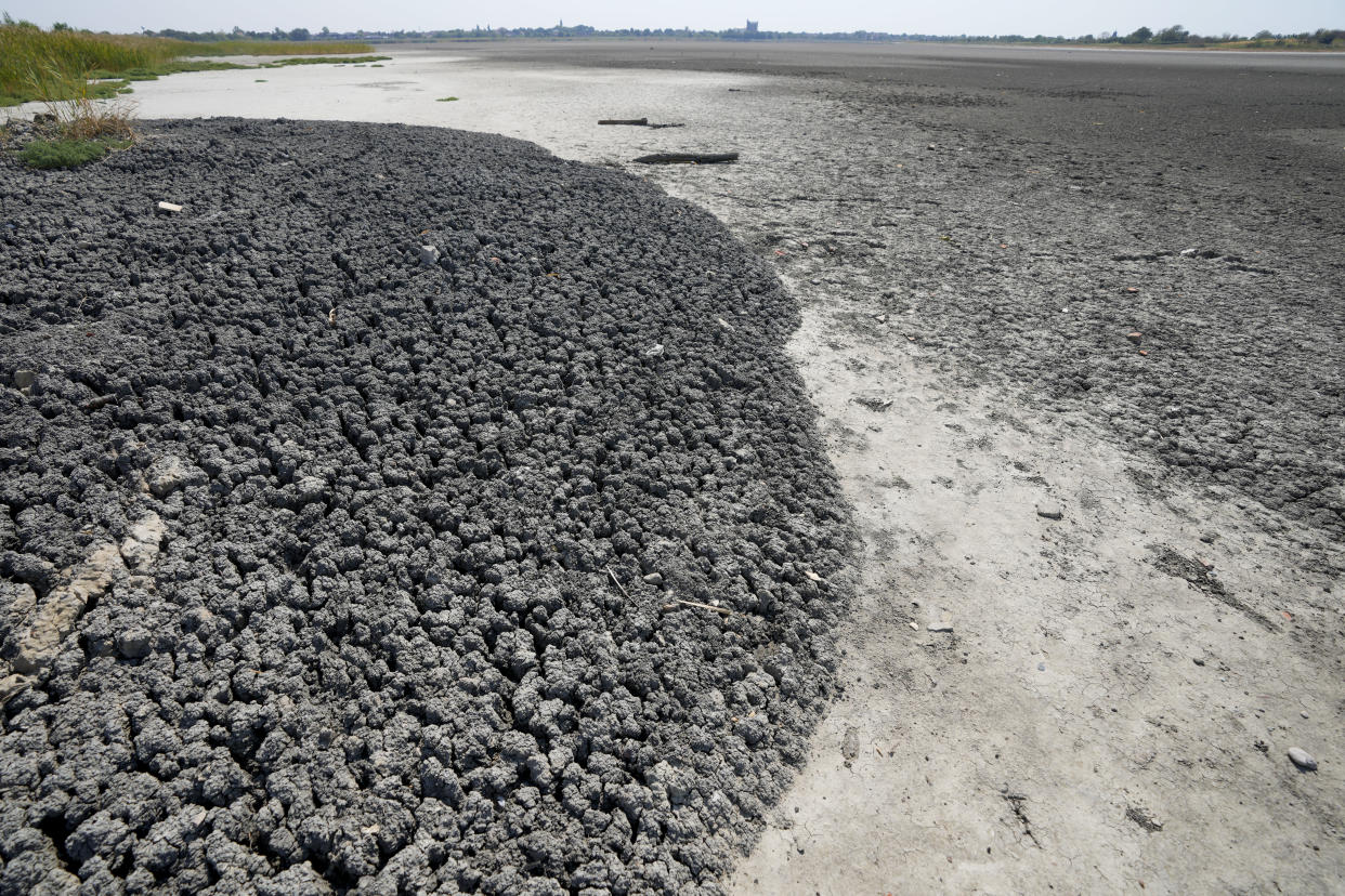 The dried out Rusanda salty lake of which its mud is used in medical therapy, near Melenci, Serbia, Wednesday, Sept. 4, 2024. Experts say the summer of 2024 in the Balkans was the hottest since measurements started more than 130 years ago. (AP Photo/Darko Vojinovic)