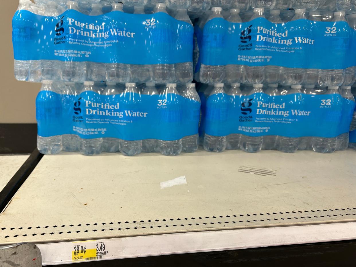 cases of water at target