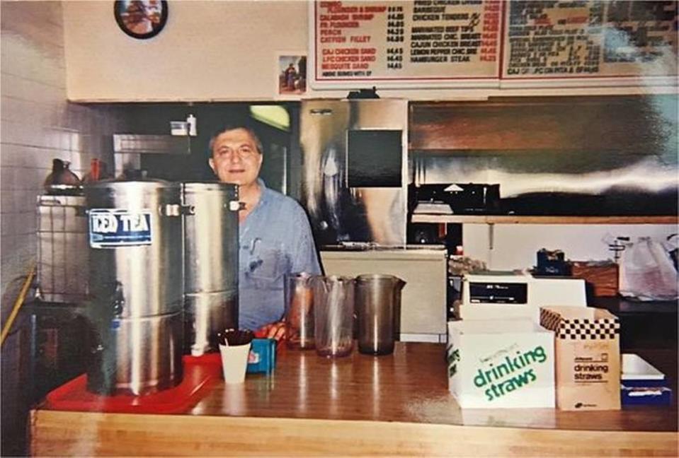 Owner George Georgakis stands behind the counter at his and his wife, Helen’s Trackside Restaurant in downtown Mooresville.