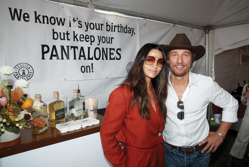 With acting deals off the table for much of the year, stars like Matthew McConaughey (pictured with wife and partner Camila Alves) turned to ventures like Pantalones Organic Tequila.