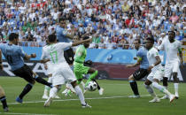 <p>Luis Suarez scores to put Uruguay 1-0 over Saudi Arabia </p>