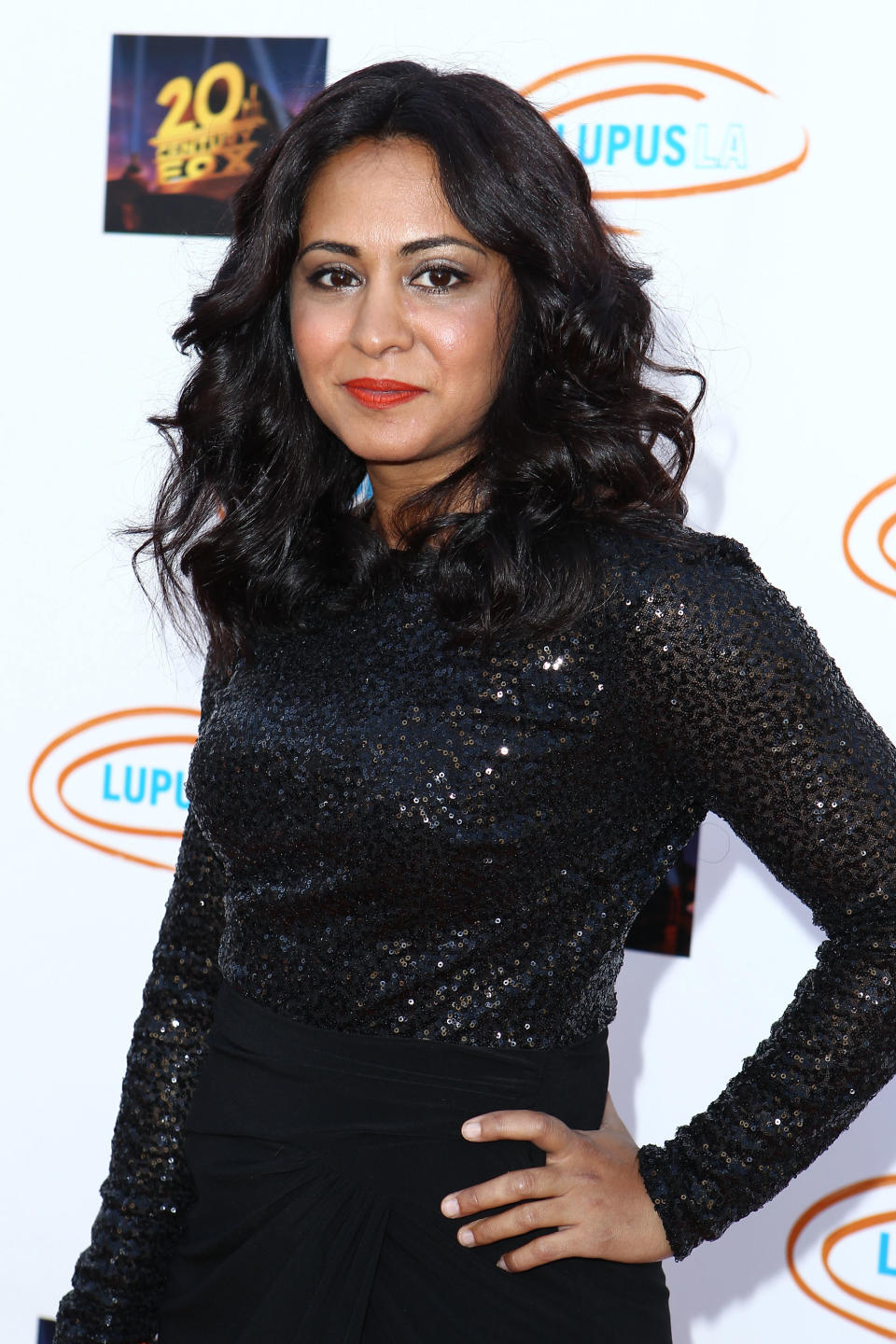 Parminder Nagra arrives at the Lupus LA's Orange Ball: A Night Of Superheroes at Fox Studio Lot on June 6, 2015 in Century City, California.  (Photo by Leon Bennett/WireImage)