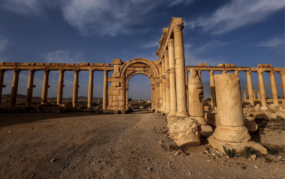 A view of the Great Colonnade in Palmyra.