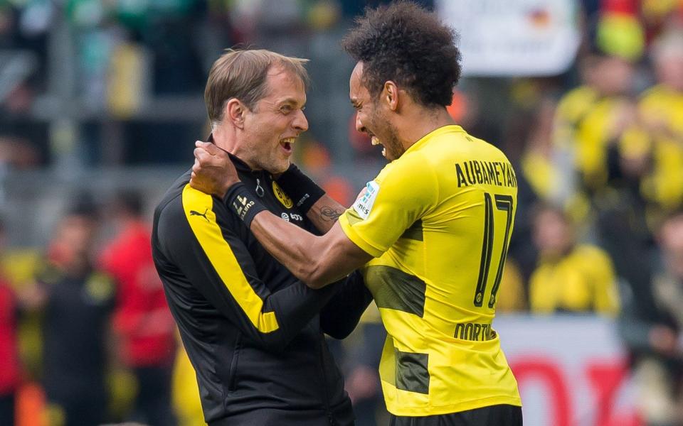 Tuchel and Pierre-Emerick Aubameyang in their Dortmund days - Getty Images