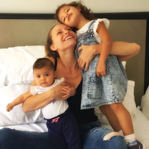 <p>Dwayne Johnson Instagram</p> Lauren Hasian with her children, daughters Jasmine and Tiana.