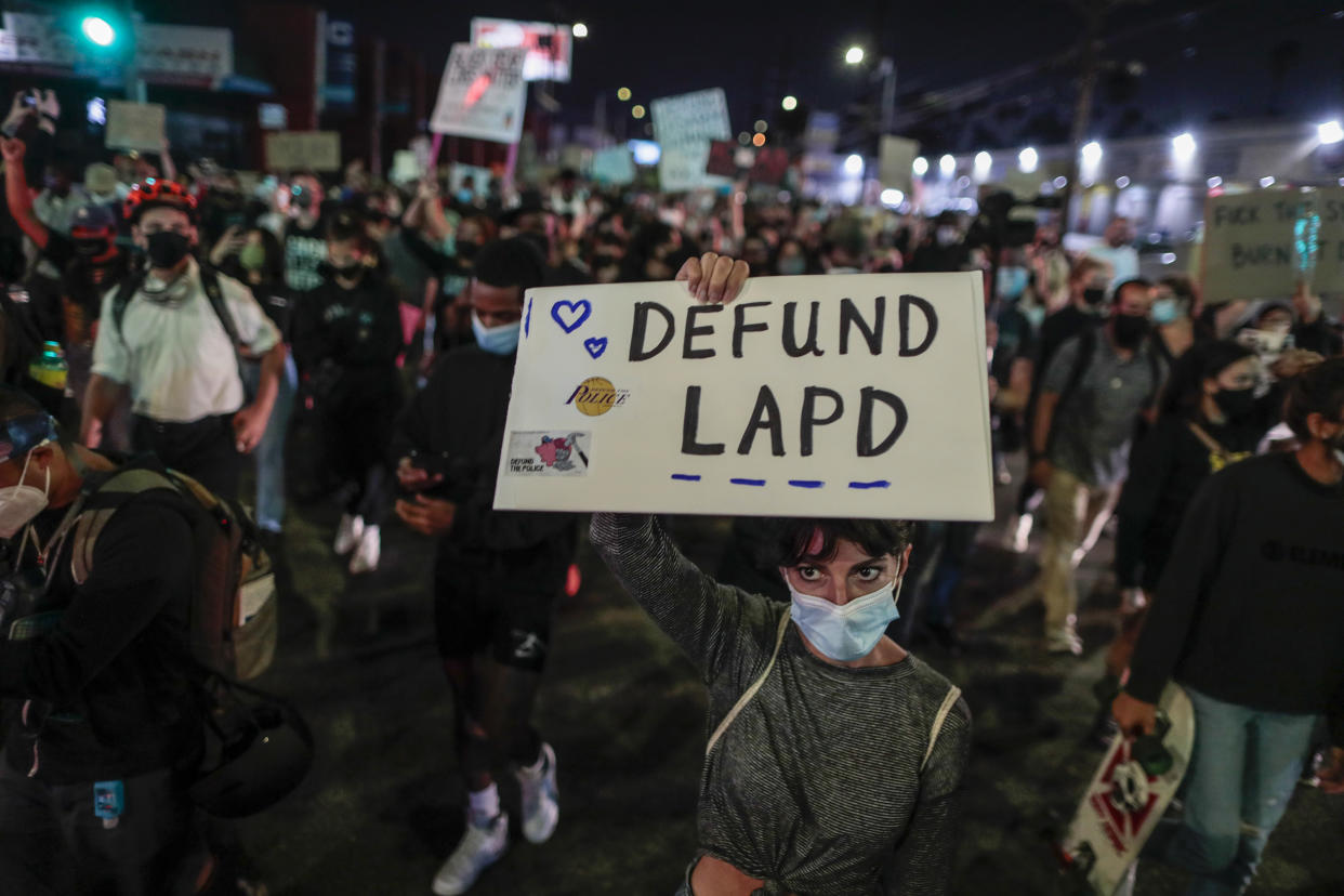 People protest the Kentucky grand jury decision in the case of Breonna Taylor