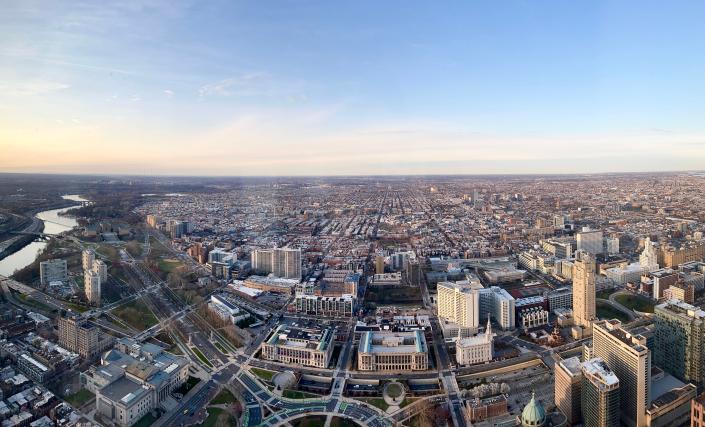 An aerial photo of Philadelphia
