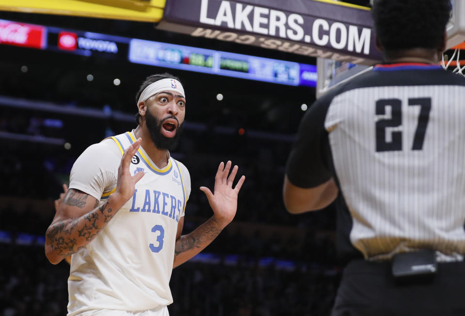 洛杉磯湖人Anthony Davis。(Robert Gauthier/Los Angeles Times via Getty Images)