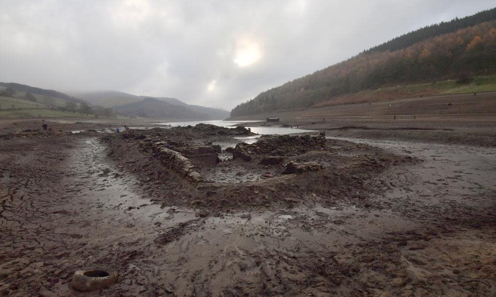 Remnants of the once-submerged Derwent village.