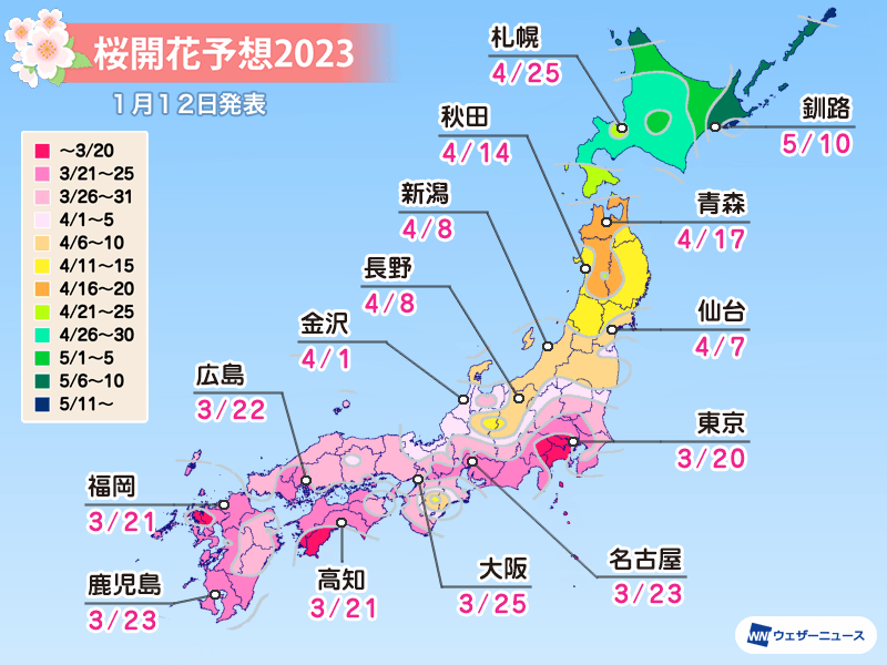 日本櫻花2023｜日本首兩份櫻花預測出爐！花期與往年相若、最早開花地區竟是XX！