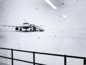 <p>Heavy snow falls on the tarmac of the Glasgow Airport in Glasgow. (Allan Barr Twitter @allanbarr/via Reuters) </p>