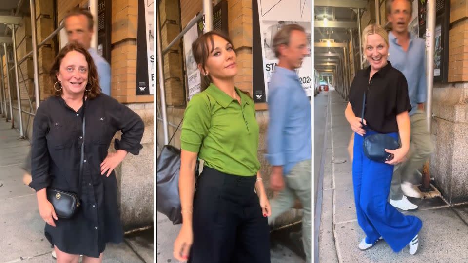 Rachel Dratch, Rashida Jones and Amy Poehler (with stealthy cameos from late night's own Seth Meyers) showed off their ensembles on TikTok, too. - From Amy Poehler