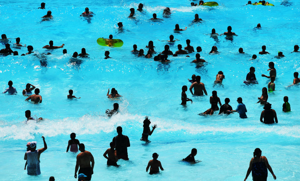 Hot day to play at Water World (RJ Sangosti / The Denver Post via Getty Images)