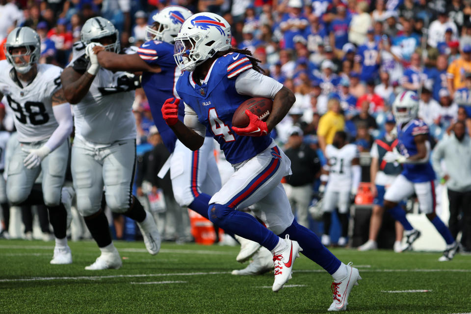 James Cook #4 of the Buffalo Bills (Photo by Timothy T Ludwig/Getty Images)