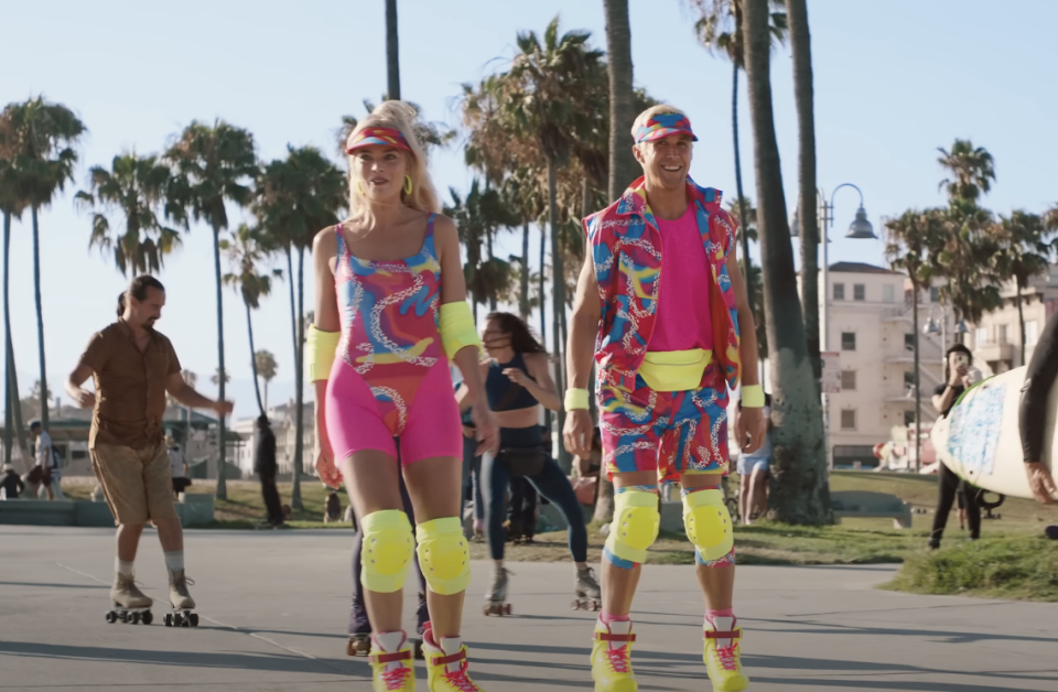 barbie and ken rollerblading in california