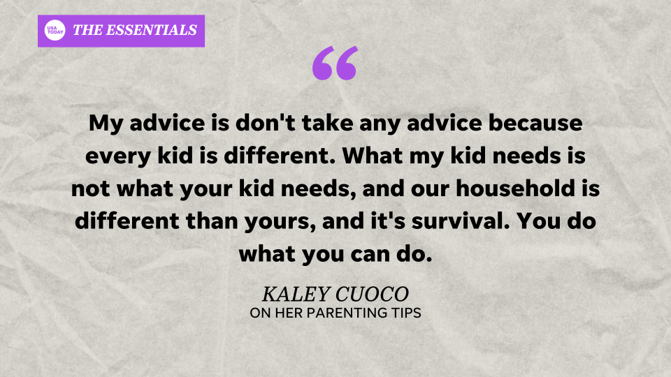 Kaley Cuoco reveals her parenting advice for USA TODAY's The Essentials.