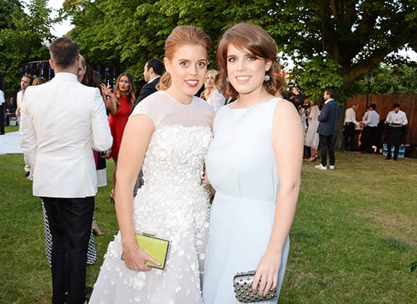 Princess Eugenie poses with her sister Princess Beatrice