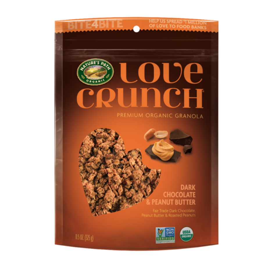 2) Organic Love Crunch Premium Dark Chocolate & Peanut Butter Granola
