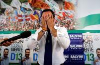 Northern League's leader Matteo Salvini reacts during a news conference in Milan, Italy, June 26, 2017. REUTERS/Alessandro Garofalo