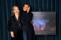 LONDON, ENGLAND - MARCH 26: Melanie Sykes and director Carol Morley attend the "Out of Blue" preview screening at Picturehouse Central on March 26, 2019 in London, England. (Photo by Dave J Hogan/Dave J Hogan/Getty Images)