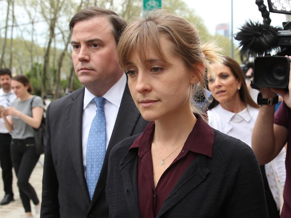 Allison Mack departs the United States Eastern District Court after a bail hearing in May 2018.