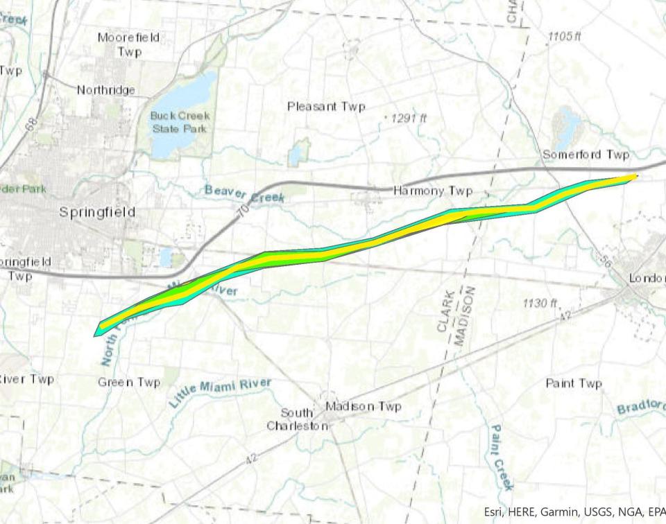 The EF2 tornado that first touched down near Springfield in Clark County traveled northeast for more than 18 miles into Madison County.