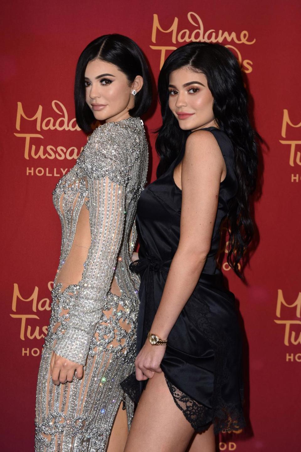 Double take: Kylie Jenner unveils her new wax figure at Madame Tussauds Hollywood (Vivien Killilea/Getty)