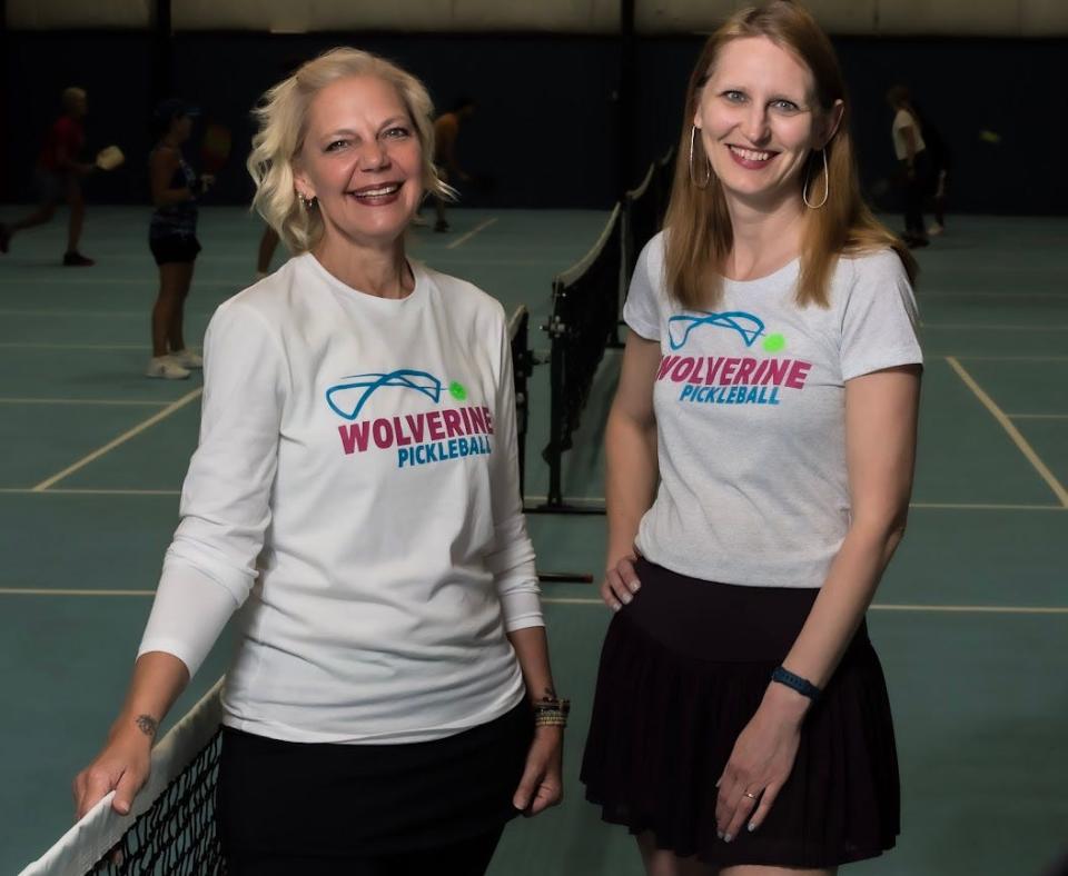 The Co-owners of Wolverine Pickleball from left to right are Leslie White and Christy Howden.