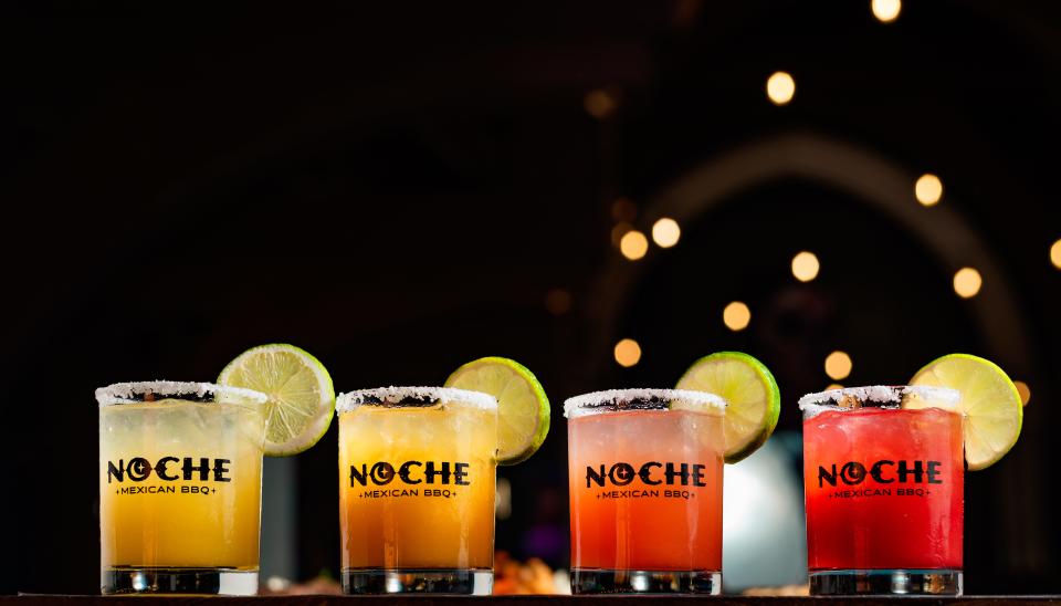 Flavored margaritas at Noche Mexican BBQ restaurant in the Highlands neighborhood of Louisville.