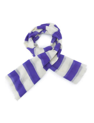 This cheerful striped scarf will brighten any outfit. The cotton blend is perfect for chilly spring days.