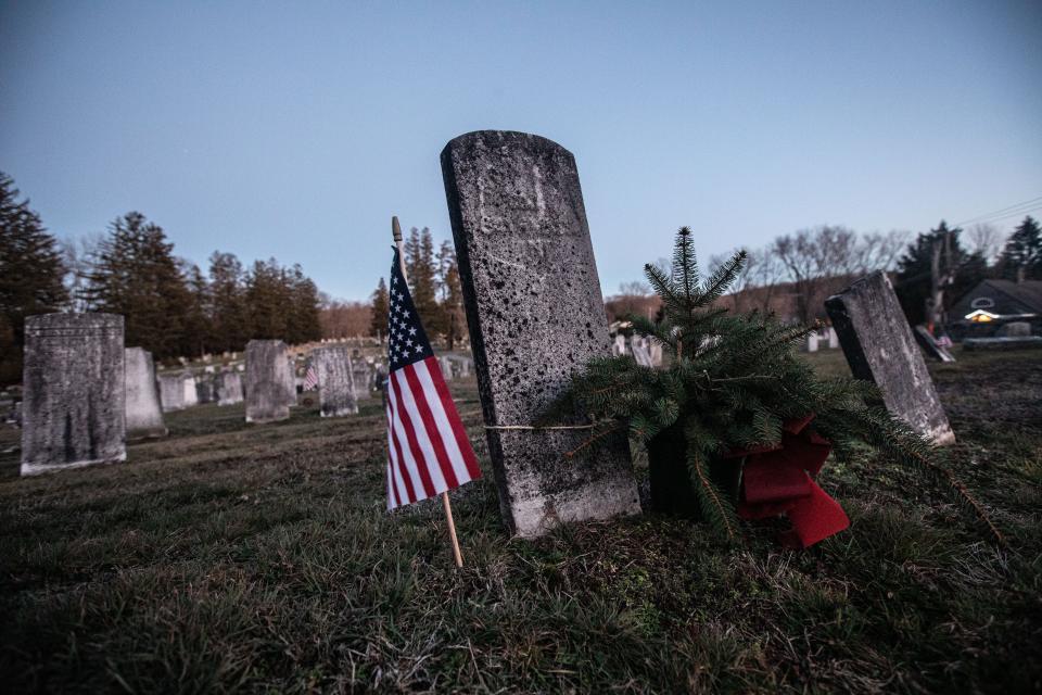 The grave of Private Frank Myers, a soldier in the 54th Massachusetts Colored Volunteers that fought for the Union  Army during the Civil War, at Milltown Rural Cemetery in Southeast Dec. 20, 2022. Ellen Cassidy, a Brewster High School senior, has discovered that Private Myers was from Patterson, N.Y., and not from Patterson, N.J. where for generations he was believed to have hailed from. Myers was one of only a few Black men to join the Union Army from Putnam County. 