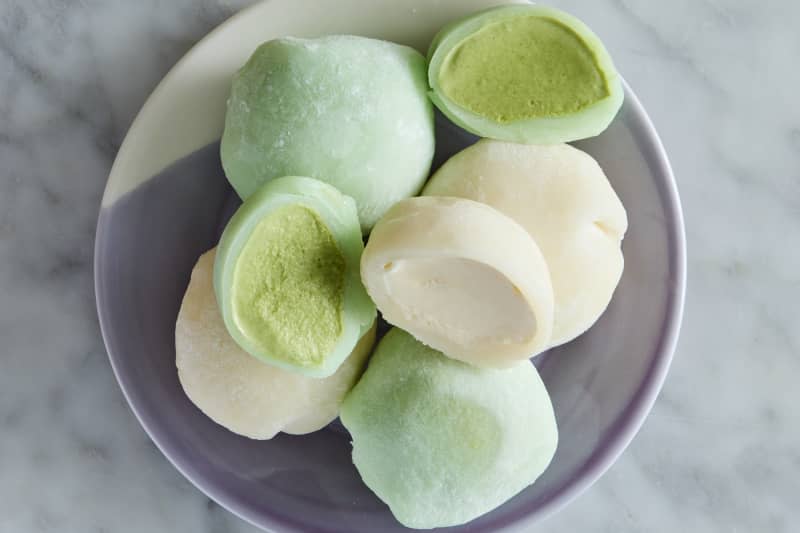 mochi ice cream on a plate