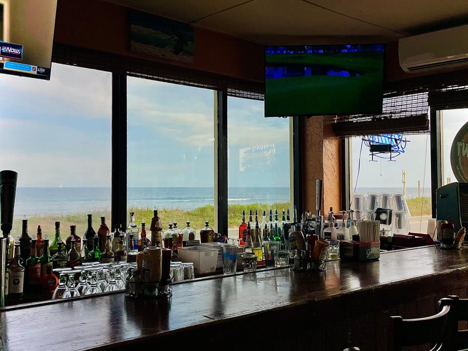 Ocean views from the bar at Beach Front Grille in Flagler Beach.